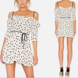 Reformation Black and White Polka Dot Mini Dress